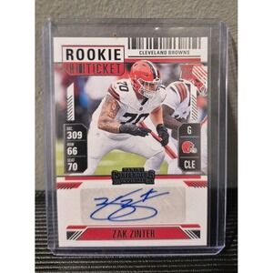 2024 Panini Contenders Zak Zinter #231 Rookie Ticket Auto (RC) (AU)  CLE Browns
